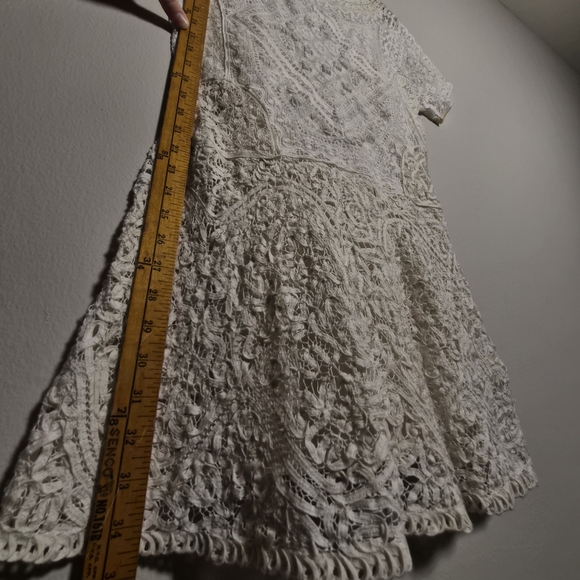 Ralph Lauren RARE Prarie Cottagecore Lace Crotchet White Mini Dress With Slip S - Picture 9 of 12